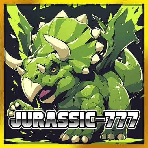 Imagem promocional da JURASSIC777 mostrando a plataforma e suas vantagens